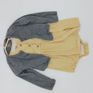 Carter's Yellow Dress with Grey Cardigan (24 Mo.)